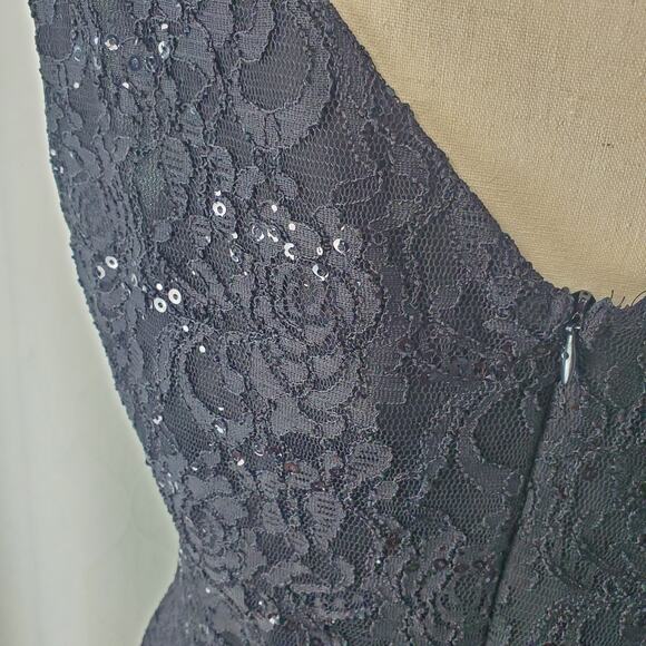 Maria Bonita Black Lace Sequin Party Dress - Size L - Picture 6 of 9
